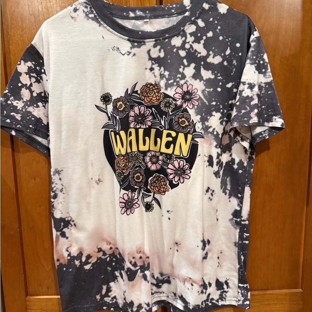 Black and White Tie-Dye Graphic T-Shirt